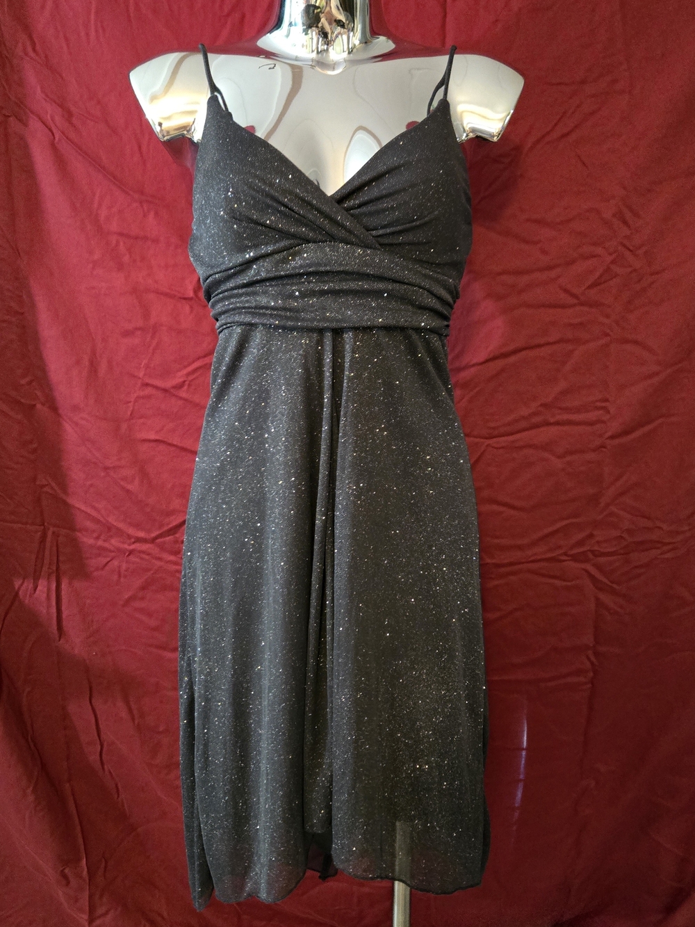 Black Sparkle Strapless Cocktail Dress